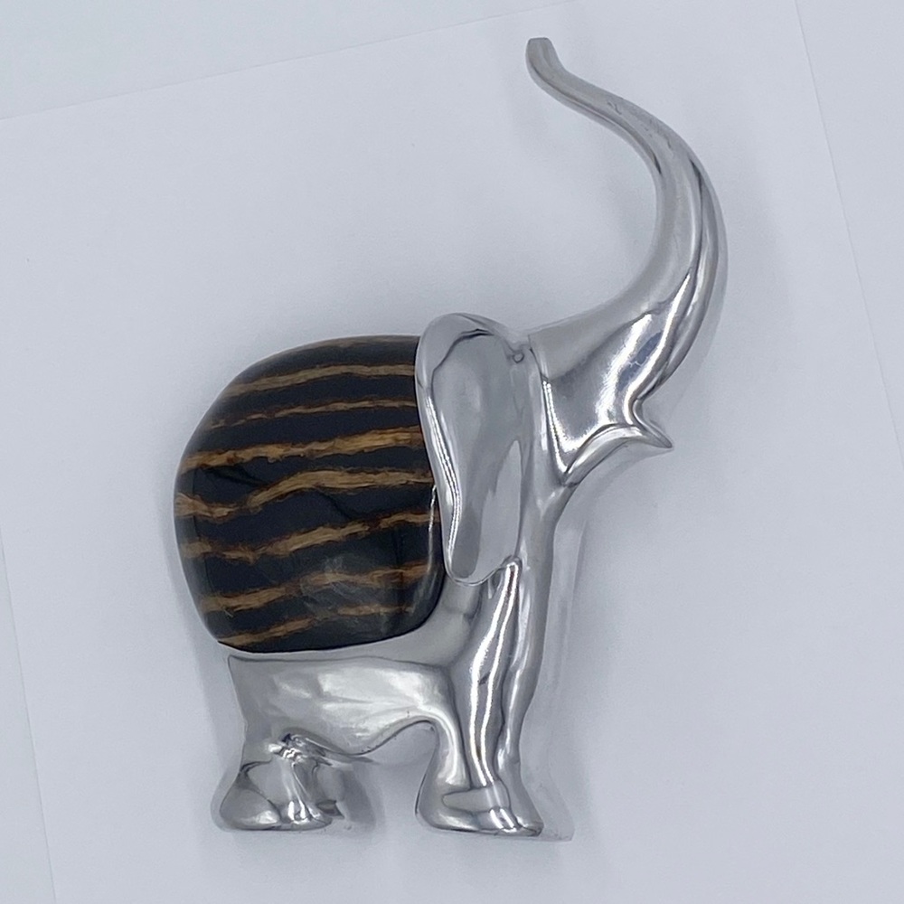 Silver Tone Metal Elephant Figurine - Picture 2 of 7